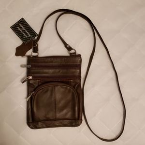 Leather cross body purse